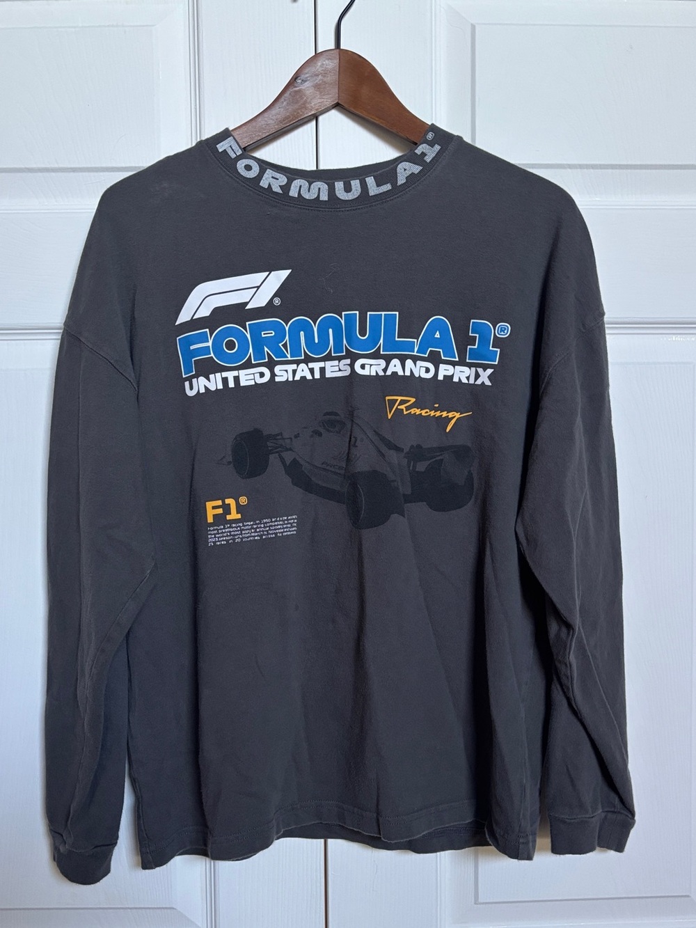 PacSun Formula 1 F1 Racing Long Sleeve Graphic Tee XS Gray